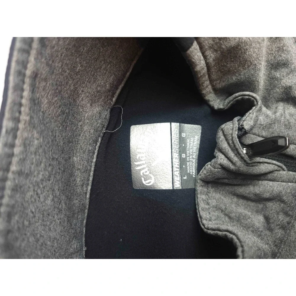 Callaway WeatherSeries Golf Pullover Mens Large Gray Black 1/4 Zip Swing Tech